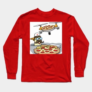 Drone Pizza Delivery - AI drawing Long Sleeve T-Shirt